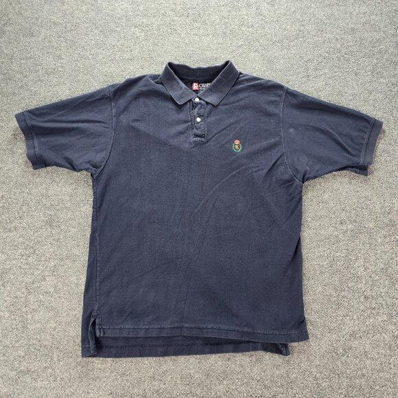 Chaps Ralph Lauren Polo Shirt Mens XL‎ Blue Short Sleeve Y2K Preppy Casual - Picture 1 of 7
